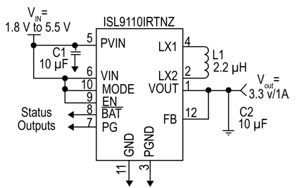 Integrated buck-boost converter needs only few external Integrated buck-boost converter needs only a few external passive components